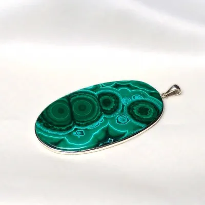 Malachite pendant in silver 47.6g, Congo