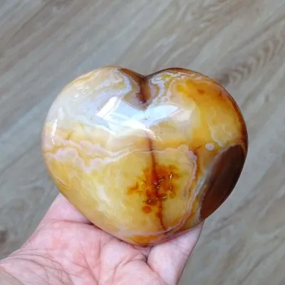 Polished carnelian - heart 401g, Madagascar