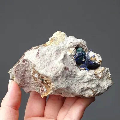 Azurite crystal in rock 339g, Morocco
