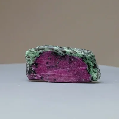 Ruby in zoisite polished plate 32g, Tanzania
