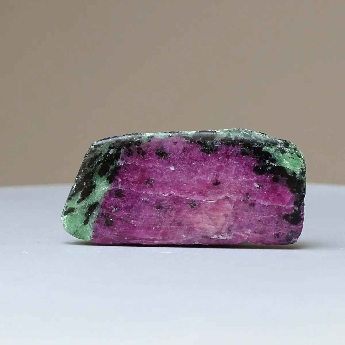 Ruby in zoisite polished plate 32g, Tanzania