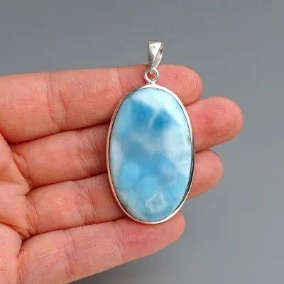 Larimar přívěšek top kvalita 17,6g, Dominikánská republika