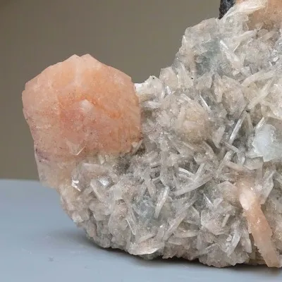 Apophyllite druse crystals and stilbite 178g, India
