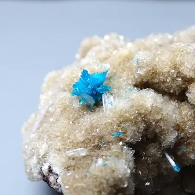 Pentagonite on stilbite rare blue mineral 92g, India