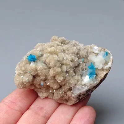 Pentagonite on stilbite rare blue mineral 92g, India