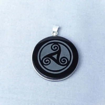 Obsidián šamanský amulet - přívěšek, Mexiko