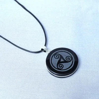 Obsidian shamanic amulet - pendant, Mexico