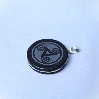 Obsidián šamanský amulet - přívěšek, Mexiko