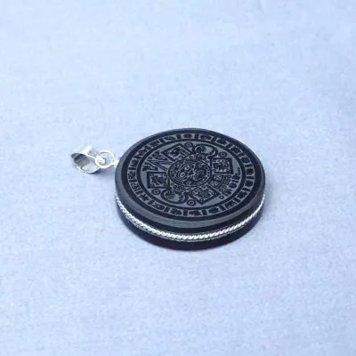 Obsidian shamanic amulet - pendant, Mexico (Aztec symbol)