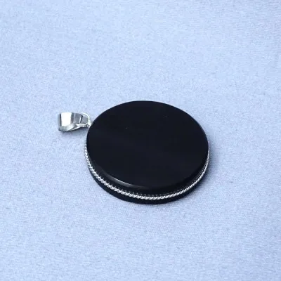 Obsidián šamanský amulet - přívěšek, Mexiko (symbol Metatronova krychle)