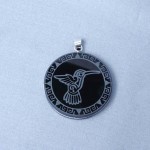 Obsidián šamanský amulet - přívěšek, Mexiko (symbol kolibříka)