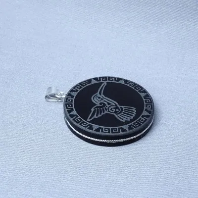 Schamanisches Amulett aus Obsidian – Anhänger, Mexiko (Kolibri-Symbol)