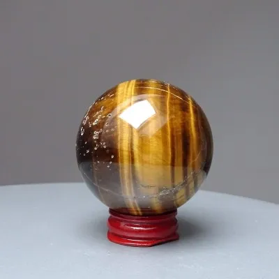 Polierte Tigeraugen-Mineralienkugel, 227 g, Namibia | MINERALS-STONES