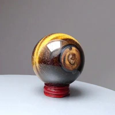 Polierte Tigeraugen-Mineralienkugel, 263g, Namibia | MINERALS-STONES