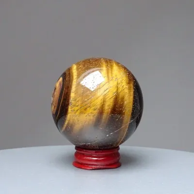 Tiger's eye polished mineral sphere 263g, Namibia | MINERALS-STONES