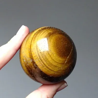 Tiger's eye polished mineral sphere 263g, Namibia | MINERALS-STONES