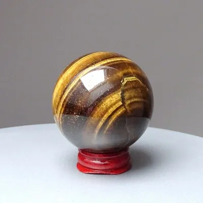 Polierte Tigeraugen-Mineralienkugel, 223g, Namibia | MINERALS-STONES