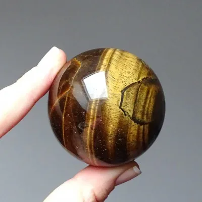 Tiger's eye polished mineral sphere 223g, Namibia | MINERALS-STONES
