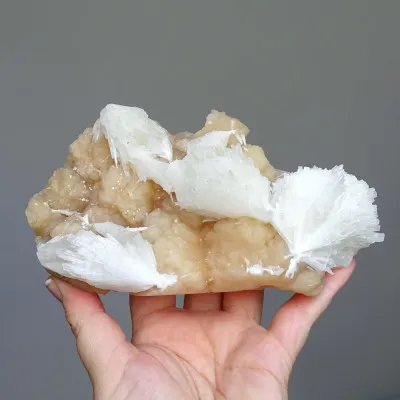 Scolecite on stilbite druse 744g, India | Minerals-Stones®