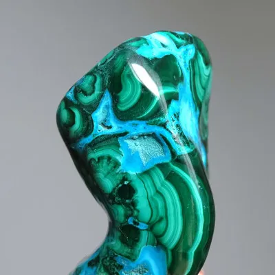 Malachit - chryzokol přírodní leštěný 190g, Kongo | MINERALS-STONES®