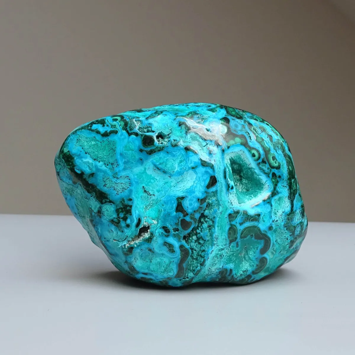Malachite - chrysocolla natural polished 373g, Congo | MINERALS-STONES