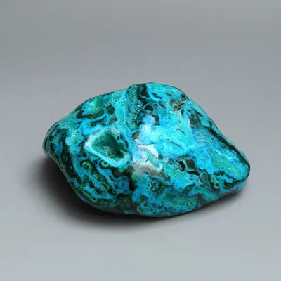Malachit - chryzokol přírodní leštěný 373g, Kongo | MINERALS-STONES®