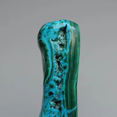 Malachit - chryzokol přírodní leštěný 156g, Kongo | MINERALS-STONES®