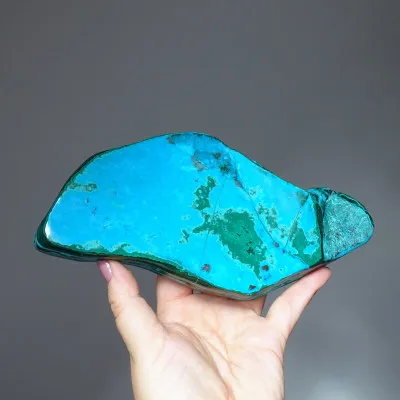 Malachit - chryzokol přírodní leštěný 1034g, Kongo | MINERALS-STONES®