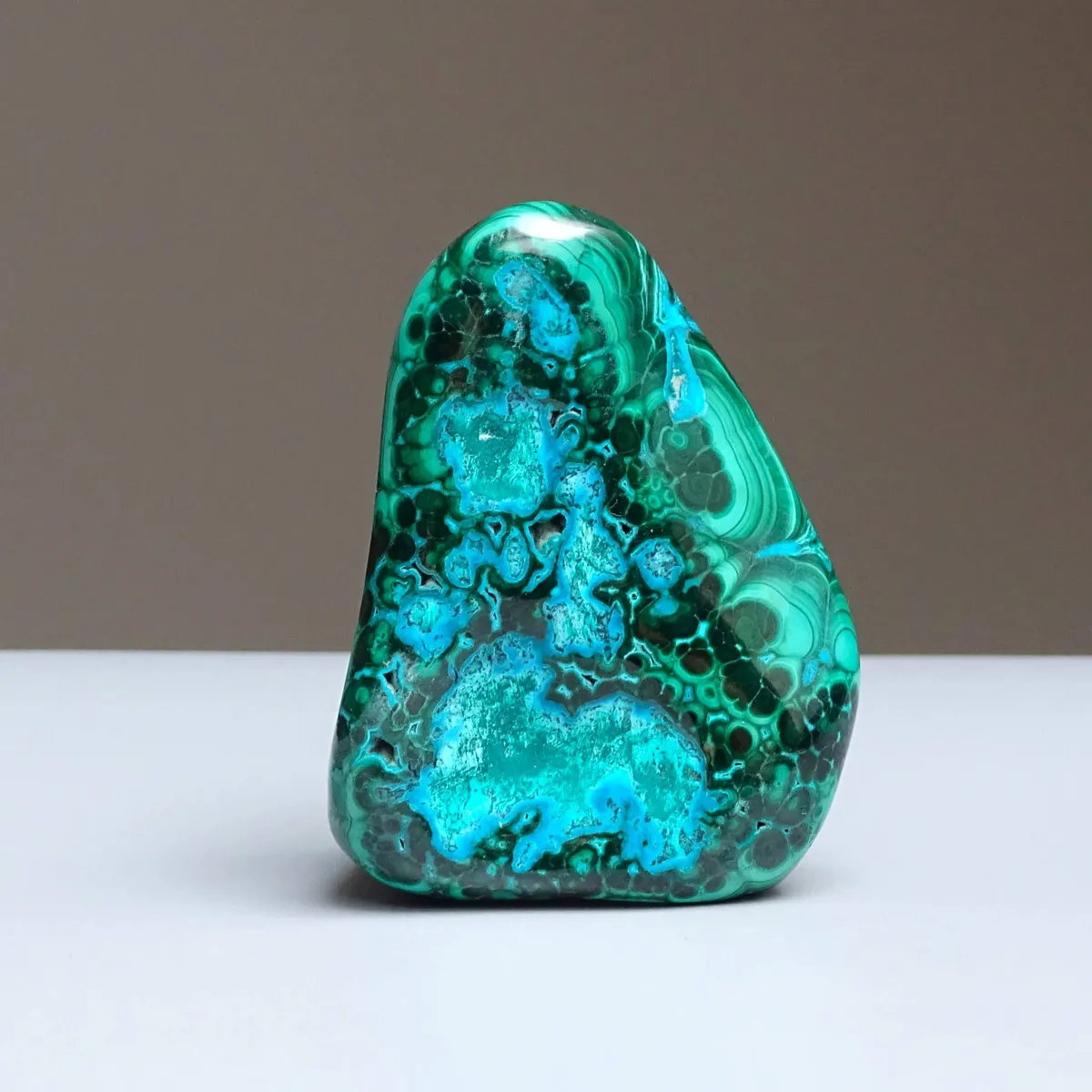 Malachite - chrysocolla natural polished 170g, Congo | MINERALS-STONES