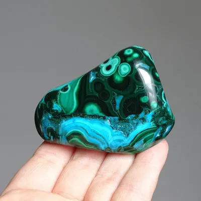 Malachite - chrysocolla natural polished 170g, Congo | MINERALS-STONES