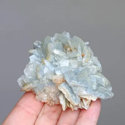 Barite blue natural mineral in rock 119g, Morocco