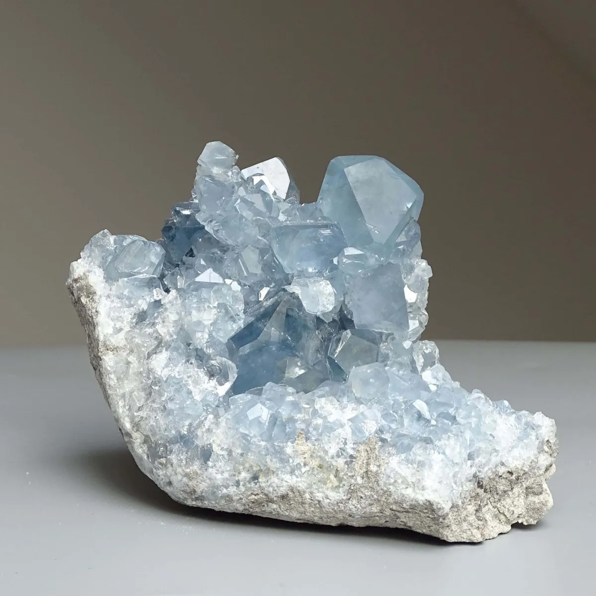 Celestine crystals druse 850g, Madagascar | Minerals-Stones