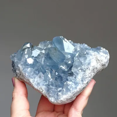 Celestine crystals druse 912g, Madagascar | Minerals-Stones