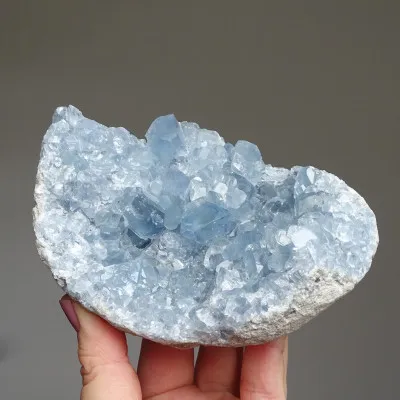 Celestine crystals druse 715g, Madagascar | Minerals-Stones