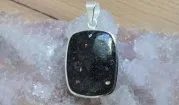 Nuummite – natural mineral silver pendant
