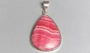 Rhodochrosite – silver pendant made from a natural mineral